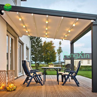 Auvent de restaurant électrique extérieur aluminium PVC pergola pliante Patio auvent motorisé toit rétractable PVC PVC enduit