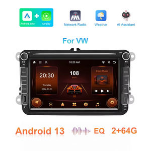 Autoradio Android double couche DIN 8 pouces avec CarPlay, Android Auto, GPS, WiFi, Bluetooth, radio FM, égaliseur RDS, dédié Volkswagen - Product Image 2
