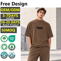 T-shirt personnalisé pour homme, coupe oversize, manches courtes, effet délavé vintage, couleur unie, style décontracté streetwear, col montant