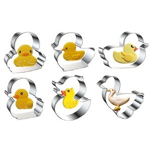 Ensemble <span class=keywords><strong>de</strong></span> six pièces d'emporte-pièces en acier inoxydable 430 pour canards mignons, emporte-pièce en acier inoxydable personnalisé standard LFGB - Product Image 1