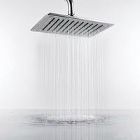 Douche de pluie murale carrée chromée polie avec bras de douche, jet massant doux, pour salle de bain et hôtel, vente en gros OEM