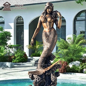 TREVI High Quality Casting Brass Life Size <strong>Bronze</strong> Mermaid <strong>Statue</strong> For Outdoor Garden Decor - Product Image 2