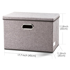 3 Gói Vải Đóng Mở Lưu Trữ Thùng Linen Vải Lưu Trữ Cube Tổ Chức Tủ Quần Áo Thùng Giỏ Có Thể Gập Lại Lưu Trữ Hộp Có Nắp Đậy - Product Image 3