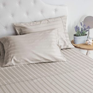Qualità del commercio all'ingrosso <span class=keywords><strong>di</strong></span> queen size bianco dobby <span class=keywords><strong>raso</strong></span> della banda da letto in <span class=keywords><strong>cotone</strong></span> foglio per la casa - Product Image 1