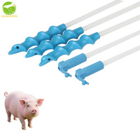 Tige de reproduction artificielle en silicone à tête spirale pour porcs |   Vas deferens multicolores avec embout de fixation