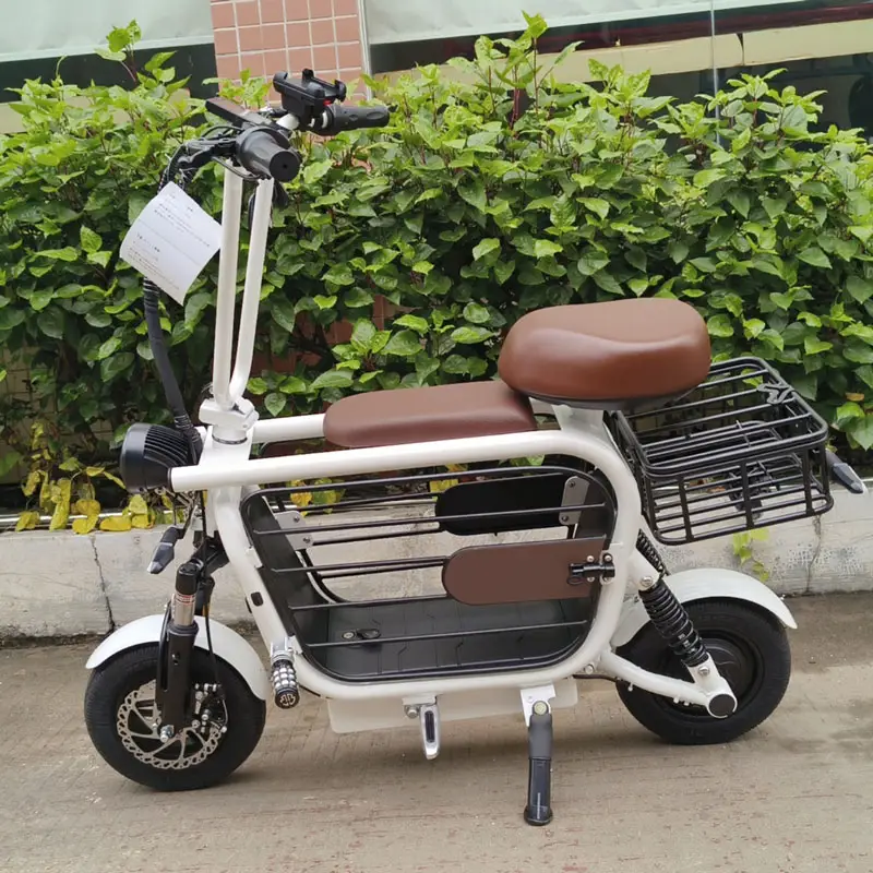 YIDI新しいデザイン軽量500W電動自転車バスケット折りたたみ式ミニペット電動スクーターチャイルドシート付き