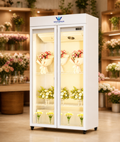 Réfrigérateur commercial pour la préservation des fleurs fraîches, vitrine réfrigérée avec refroidissement par air, sans givre et étagères réglables