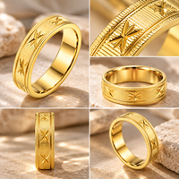 Bague de mariage unisexe JLM en acier titane électroplaqué, motif feuille en U, gravée, modèle A219, personnalisable