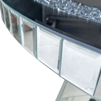 Table à manger ronde en verre miroir effet diamant moderne pour usage hôtelier, écologique et durable, 4 places