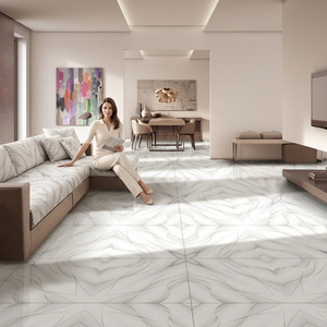 Azulejos de porcelana efecto mármol Artic Wave Book Match 600x1200mm pulidos para diseño de pisos y paredes en proyectos - Product Image 6