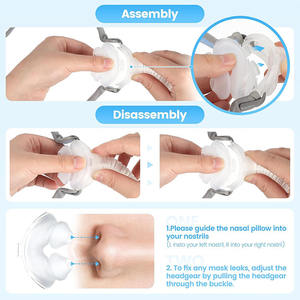 หน้ากาก <span class=keywords><strong>CPAP</strong></span> ทางการแพทย์แบบฉีดขึ้นรูปที่ปรับแต่งได้สำหรับการดูแลสุขภาพ  แผ่นรองจมูกซิลิโคนแบบเปลี่ยนได้ที่สะดวกสบาย - Product Image 6