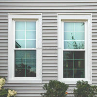 Fenêtre à double battant en aluminium imperméable, plusieurs options de grille, fenêtre coulissante verticale résidentielle