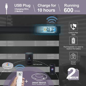 Rodillo apagón Alexa controlado batería Wifi Tuya inteligente <span class=keywords><strong>Somfy</strong></span> Solar automática cebra persianas motorizadas para Windows - Product Image 3