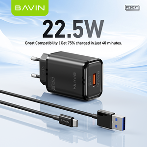 <span class=keywords><strong>Chargeur</strong></span> intelligent rapide BAVIN Home Office Mobile Phone Wall PC2029Y EU USB 22.5W avec câble USB - Product Image 2