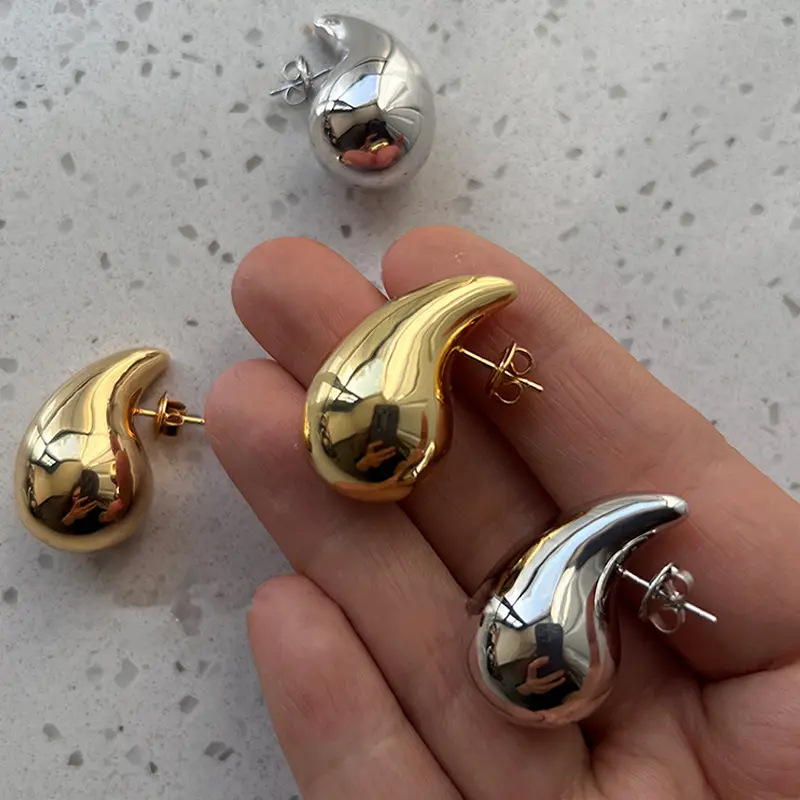 Hailer Jewelry moissanite diamond mini trendy white 18k gold plated 925 sterling hoop huggie silver earrings for women