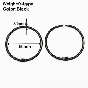 YIWANG 2 Inch 50mm Black Metal Loose Leaf Book <b>Rings</b> Stationery Book <b>Binder</b> <b>Ring</b> - Product Image 3