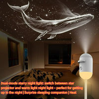 Projecteur LED portable USB pour enfants, mini planétarium moderne en ABS ultra-clair, scènes de galaxie, lune et baleines, décoration de plafond de chambre