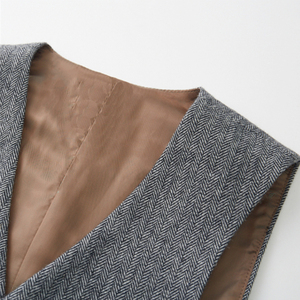 <span class=keywords><strong>Gilet</strong></span> da <span class=keywords><strong>Uomo</strong></span> Vintage in <span class=keywords><strong>Lana</strong></span> e Seta con Stampa Animalier, Stile Retrò Britannico, Vestibilità Slim, Traspirante, per Business e Casual - Product Image 4