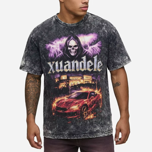 <span class=keywords><strong>T</strong></span>-<span class=keywords><strong>shirt</strong></span> Homme Streetwear Personnalisé Coupe Boxy 300 GSM Coton Lourd Imprimé Squelette Rétro Rock Surdimensionné - Product Image 1