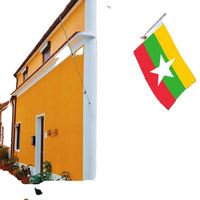Drapeaux du Myanmar en gros 3x5 pieds, polyester 68D/100D, personnalisation de tous les pays, expédition rapide, fournisseur fiable, livraison rapide