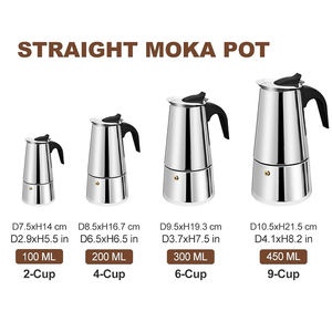 <span class=keywords><strong>Cafetière</strong></span> à expresso 2/4/6/9/<span class=keywords><strong>12</strong></span> <span class=keywords><strong>tasses</strong></span> en acier inoxydable mat <span class=keywords><strong>Cafetière</strong></span> <span class=keywords><strong>italienne</strong></span> et cubaine Moka - Product Image 2