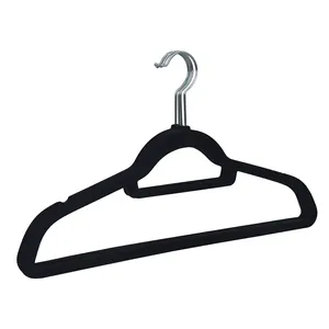 Wholesale space saving non slip velvet hanger flocking suit hanger for clothes