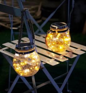 2023 il più nuovo barattolo di vetro appeso coperchio in plastica a luce solare con batteria bellissime crepe sulla <span class=keywords><strong>bottiglia</strong></span> per esterno - Product Image 6