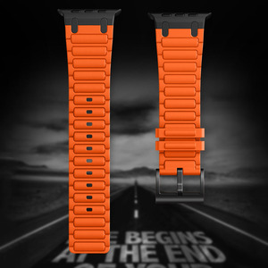 Pulsera de silicona suave de diseño de lujo, correa de reloj inteligente, hebilla de Metal para la serie IWatch, pulsera ultraimpermeable de 42/44/45/49mm - Product Image 5