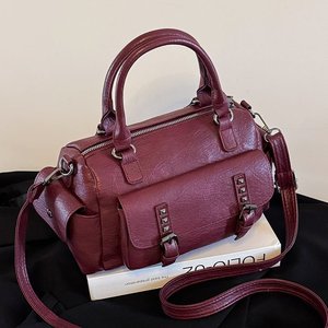 2025夏季新款女式休闲手提包欧美时尚单肩斜挎包大容量复古拉链 - Product Image 4