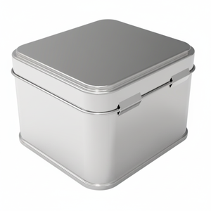 Lata Cuadrada Kontensan L500 de 250 ml, Caja para Delicias Turcas y Dragees de Chocolate, 75 x 75 x 66 mm, 0.25 L, Tapa Deslizante - Product Image 2