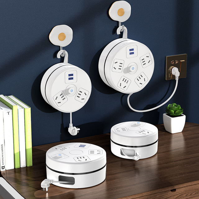 Retractable Power Strip Cord with Multi-Use Extension Socket Multi-Functional Long USB Power Strip No AC Outlets Made in China
