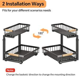 Sob Pia Organizador Cozinha <span class=keywords><strong>Metal</strong></span> Pull Out Gaveta Slide Out Pia Prateleiras De Armazenamento Cesta De Armazenamento De <span class=keywords><strong>Metal</strong></span> - Product Image 5