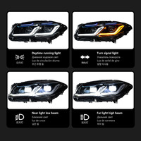 Ensemble de phares à LED DRL bleus pour BMW Série 5 F10 F18 2011-2017, clignotants, Canbus, Plug and Play, pièces auto