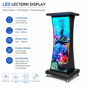 Podio Digital LED Flexible con Pantalla Curva de 320x960mm, Resolución 1920x1080, Táctil Capacitivo, para Conferencias y Centros Comerciales - Product Image 1