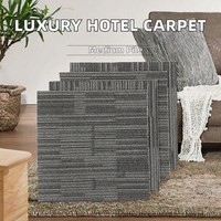Tapis de chambre moderne en jacquard floral, carreaux de moquette de luxe en PP, PVC, nylon pour hôtels, bureaux commerciaux et usage domestique