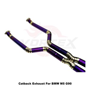 ระบบท่อไอเสียไทเทเนียม Vortex Performance สำหรับ BMW M5 G90 2025 สีม่วง พร้อมวาล์วอิเล็กทรอนิกส์ ชุดแคทแบ็ก ปรับแต่งเสียงท่อไอเสีย - Product Image 4