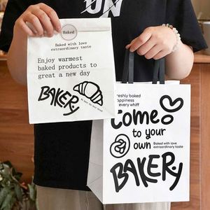 Greaseproof Disposable Customized Logo Size Food Grade Packaging Paper Sandwich <b>Bread</b> Dessrt Baking <b>Bag</b> Without Handle Kraft - Product Image 5