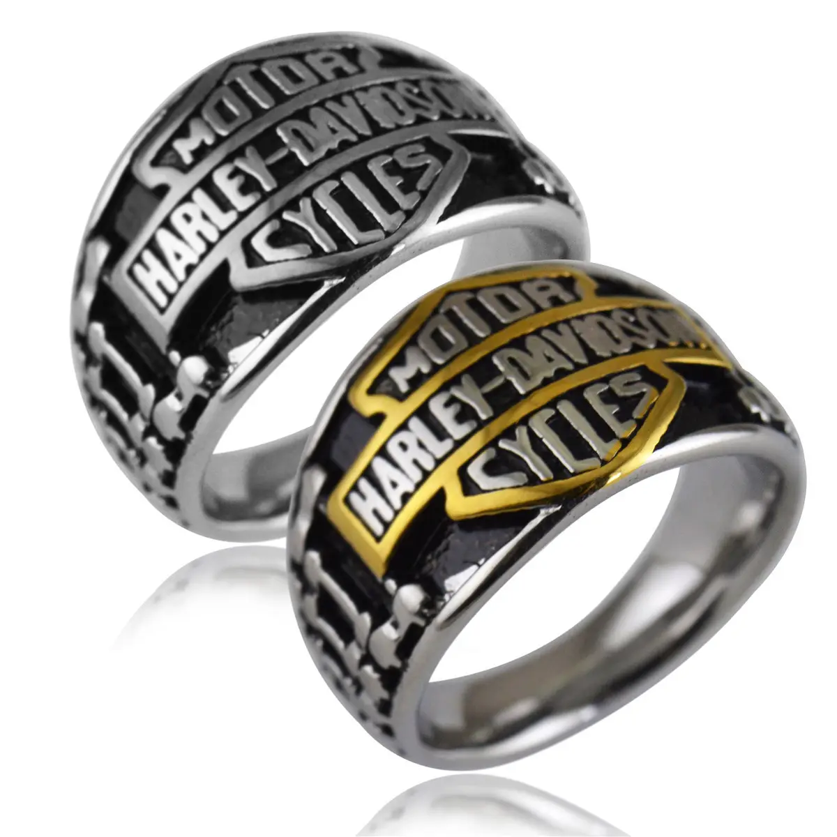 Grosir Cincin Pelindung Sepeda Motor Pria Baja Titanium Fashion Eropa Harley Retro Cincin Mendominasi