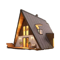 Rumah Prefabrikasi Modular Berbentuk Segitiga dengan Rangka Baja Ringan Modern EU untuk Hunian Kontainer Bergerak, 2 Kamar Tidur, Cepat Dibangun