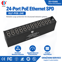 SPD PoE 24 ports 10/100/1000 Mbps avec protection vidéo et données, boîtier métallique, fabricant avec 14 ans d'expérience, certifié ISO9001 pour projets d'enregistrement NVR