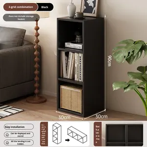 Meuble TV d'appoint en bois massif avec tiroirs, étagère de rangement <span class=keywords><strong>vintage</strong></span> à six compartiments pour salon et canapé - Product Image 2