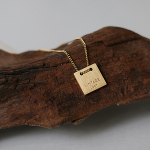 Aretas-Colgante clásico <span class=keywords><strong>con</strong></span> letras cuadradas chapadas en oro de 18k, cadena cubana de acero inoxidable, collar <span class=keywords><strong>con</strong></span> <span class=keywords><strong>iniciales</strong></span> mate grabadas - Product Image 3