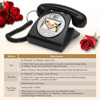 Rétro Mariage 1080P Vidéo Audio Message Guest Book Téléphone Mariage Vidéo Bénédiction Livre D'or Téléphone Partie Vidéo Sign-in Machine