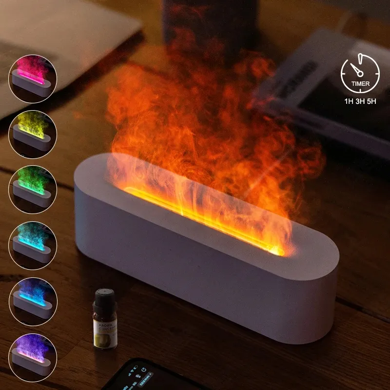 Colorful Flame Aroma Diffuser Usb Fire Humidifier Diffuser Flame 150ml Household Essential Oil Diffuser