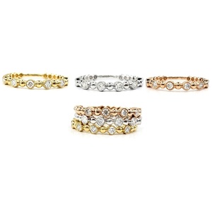 Vente en gros Chine Saint-Valentin Meilleure Qualité Or Jaune Massif 18 carats Diamant Naturel Sertissage en Canal Petites Billes Classiques pour Fête Féminine - Product Image 4
