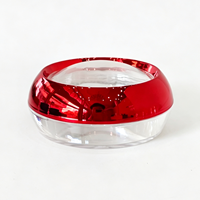 Pots cosmétiques vides Spot 50g, corps de pot transparent avec couvercle à vis électroplaqué rouge, pots de rangement pour safran