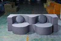 Modernes Minimalistisches Leichtgewichtiges Langlebiges Cloud-Modulares 2-Sitzer-Sofa Schwammlounge mit Runden Dekorativen Kissen