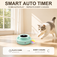 Jouet pour chat avec 4 modes de jeu, lumière LED colorée, plume interactive, jouet pour chat USB, jouet interactif pour animaux de compagnie d'intérieur, OEM ODM
