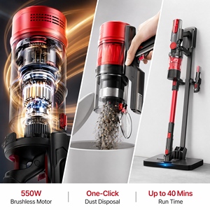PV20 37Kpa Cordless Stick <b>Vacuum</b> Cleaner 550W Brushless Motor Lightweight <b>Handheld</b> <b>Vacuum</b> for Home Pet Hair Carpet Floor - Product Image 2