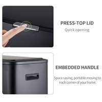 Contenedor de Basura Rectangular de Gran Capacidad para Cocina, 60L, con Tapa de Presión, Acero Inoxidable, con 4 Patas Altas